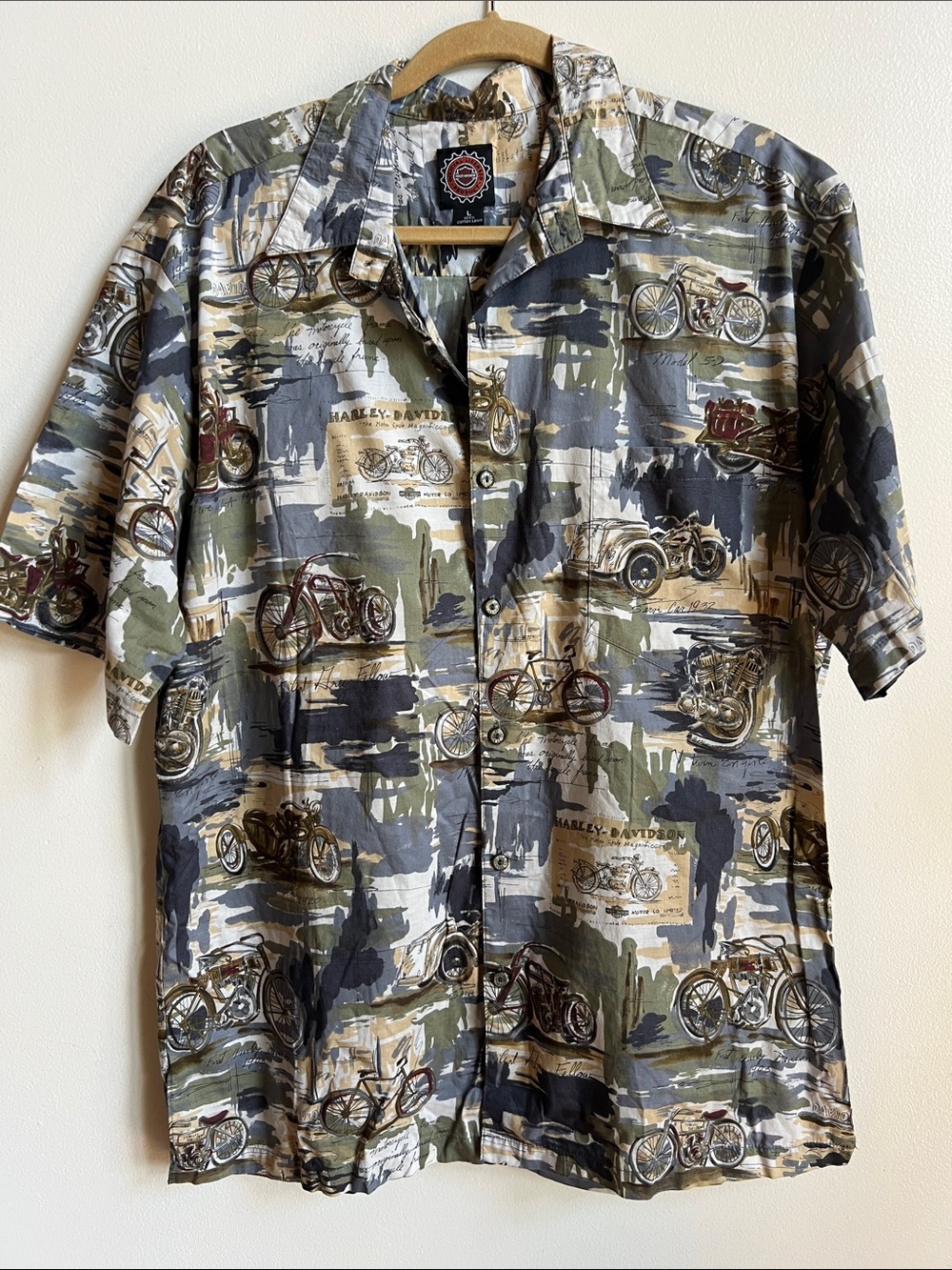 Harley-Davidson Men's Short Sleeve Motorcycle Print Shirt history of the Harley